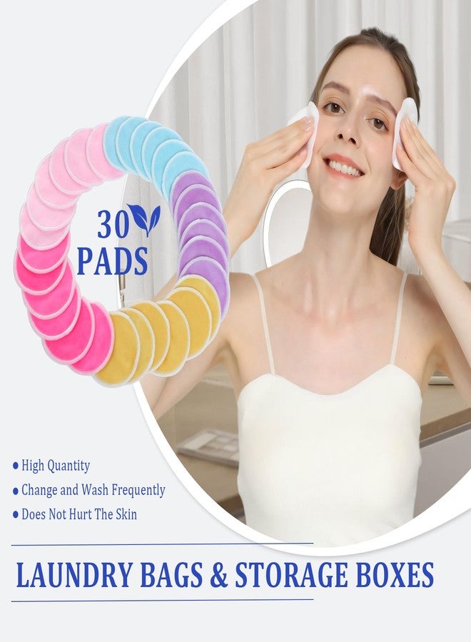 BILIYA Bamboo Fiber Makeup Remover Pads,Gentle for Sensitive Skin,30 Pack,Reusable,Eco-Friendly,Zero Waste, Quick Makeup Removal, Travel Essential - Image 4
